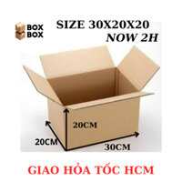 bộ 50 hộp bìa giấy carton size 30x20x20 dùng đóng gói hàng hóa GIAO HỎA TỐC