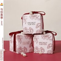 Bộ 50 Hộp Kẹo Cưới Hộp Ruy Băng Gói Tiệc Kẹo Chocolate Ủng Hộ Hộp Quà Tặng Cho Khách Dễ Dàng Gấp