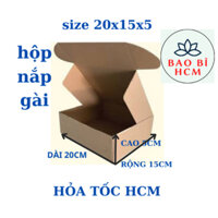 bộ 50 hộp nắp gài size 20x15x5 thùng bìa giấy dùng đóng gói háng hóa giao hỏa tốc HCM NHẬN HÀNG NGAY