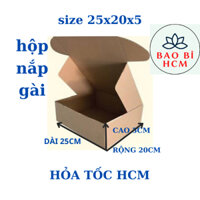 BỘ 50 HỘP NẮP GÀI SIZE 25X20X5 THÙNG BÌA GIẤY CARTON ĐÓNG GÓI HÀNG HÓA