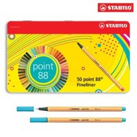 Bộ 50 màu bút kim màu Stabilo Point 88 Fineliner Makers Pen - 0.4mm (Hộp thiếc)