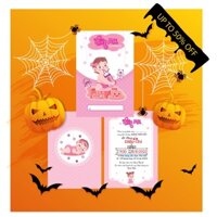 Bộ 50 thiệp mời thôi nôi, sinh nhật, đầy tháng bé gái in tên và ngày giờ nơi tổ chức tiệc