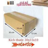 Bộ 50 thùng hộp carton bìa giấy đóng gói hàng kích thước 30x15x10 giá rẻ tận xưởng giao hỏa tốc nhận hàng ngay