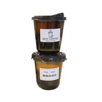 Bộ 500 ly nhựa Take Away màu đen chiến binh Black Warrior kèm nắp cốc đế lót đựng cafe trà sữa trà chanh tiện lợi kinh doanh đồ uống vỉa hè hàng quán cao cấp