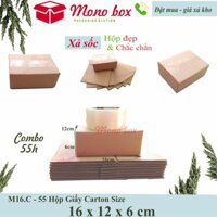 Bộ 55 thùng giấy carton 16x12x6