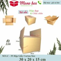 Bộ 55 thùng giấy carton 30x20x15