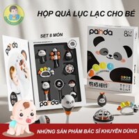 Bộ 6 - 8 món đồ chơi xúc xắc lục lạc cho bé từ 0-12 tháng có thể làm quà tặng, an toàn, vui nhộn  BA DỨA MONTESSORI