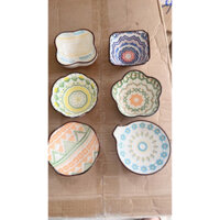 Bộ 6 bát ăn cơm, Chén sứ in hình nhiều hoa văn khác nhau siêu đẹp