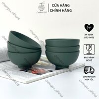 Bộ 6 bát cơm sứ xanh cổ vịt màu đẹp giá rẻ - Set chén ăn cơm men lì xả kho (loại 2) - Vui lòng đọc mô tả