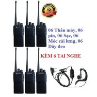Bộ 6 Bộ đàm Moto GP358 (Bộ đàm giá rẻ Bổ sung cổng hỗ trợ sạc USB, kèm sạc đế đi kèm)