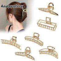 Bộ 6 Bộ Thời Trang Đơn Giản Vàng Vuốt Tóc Kẹp Bướm Hình Học Thanh Lịch Kẹp Tóc Móng Vuốt Kẹp Cho Bé Gái Mũ Nữ Phụ Kiện Tóc