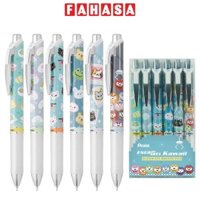 Bộ 6 Bút EnerGel Kawaii Pixel Art 0.5 mm - Pentel BLN75KW6-6S2 - Mực Xanh