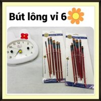 Bộ 6 bút lông, cọ vẽ bẹt Keep smilling loại xịn, cọ vẽ màu nước, cọ vẽ sơn dầu