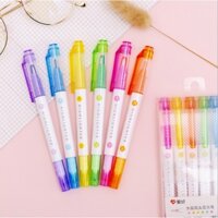 Bộ 6 cây AIHAO bút 2 đầu highlight - bút dạ quang nhiều màu sắc