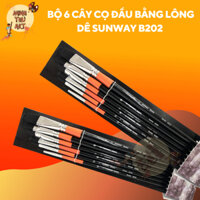 Bộ 6 cây cọ vẽ màu nước lông dê Sunway B202 Đài loan
