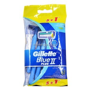 Bộ 6 cây dao cạo râu 2 lưỡi Gillette Blue II Plus