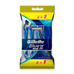 Bộ 6 cây dao cạo râu 2 lưỡi Gillette Blue II Plus