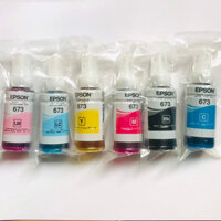 Bộ 6 chai mực 673 cho máy in Epson L805, L1800, L800, L8050.v.v.