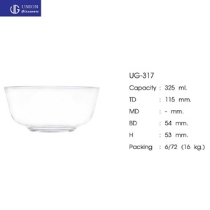Bộ 6 chén thủy tinh trơn Union Glass UG 317 325ml