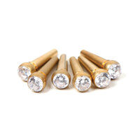 Bộ 6 chốt đàn Guitar Acoustic, Bridge Pins Guitar - Irin IBP6 - Màu trắng, Đồng nguyên chất, Đính ngọc cao cấp