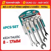 Bộ 6 cờ lê vòng miệng 2 chiều tự động Total, Kích thước 8 - 17mm, Bộ cờ lê đa năng sửa xe máy - Team Máy Điện
