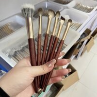 Bộ 6 cọ lông cừu - Điểm phấn má hồng, cọ mắt, nửa quạt mũi, tán màu hình ngọn lửa, lông động vật