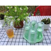 Bộ 6 cốc ly thủy tinh cao cấp họa tiết mặt trời,uống trà, sữa, chụp hình decor, đồ uống quán cà phê