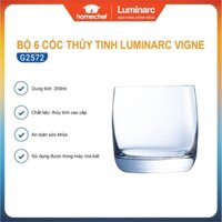 Bộ 6 cốc (ly) thủy tinh thấp Luminarc Vigne 200ml G2572 | Hàng chính hãng