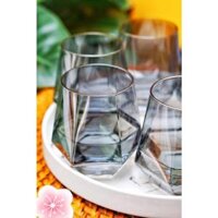 Bộ 6 cốc thủy tinh chịu nhiệt cao cấp vân kim cương - 1 cái đen