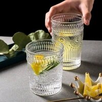 Bộ 6 cốc thủy tinh đồng tiền đế thấp và đế cao