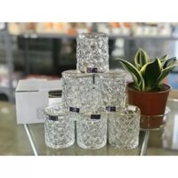 Bộ 6 cốc thủy tinh viền vàng DELISOGA cao cấp