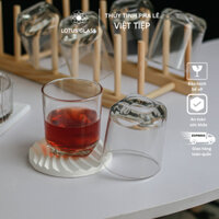 Bộ 6 cốc thủy tinh Việt Tiệp uống nước, trà đá, cà phê - Set 6 cốc thủy tinh dày dặn kiểu dáng cách điệu 220ml - VTC 181