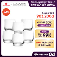 Bộ 6 Cốc Uống Rượu Whisky Pha Lê Cao Cấp Lucaris Rock 280ml Nhập Khẩu Chính Hãng, Độ Bền Cao - Shanghai T03RK10