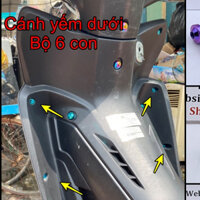 Bộ 6 Con Ốc Titan GR5 Cánh Yếm Dưới Wave RSX Fi 110