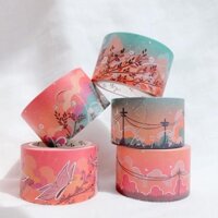 Bộ 6 cuộn băng dính Washi Tape Gilded Afterglow Set - Họa Tiết Hoàng Hôn