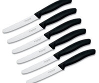 Bộ 6 Dao Steak Victorinox 6.7833-X8 Đầu Tròn Lưỡi Răng Cưa Cán Đen        – Cheflink
