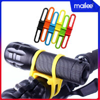 Bộ 6 Dây Đeo Đèn Pin Xe Đạp Silicon Co Giãn Giúp Cố Định Đèn Pin Vật Dụng Trên Xe Đạp MaiLee Màu ngẫu nhiên