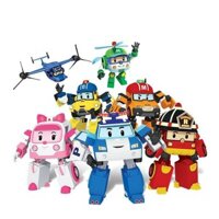 Bộ 6 đồ chơi xe biến hình rô bốt Robocar poli độc đáo cho bé