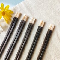 [Bộ 6] Đũa Gỗ Trắc Tự Nhiên Gắn Ốc 25cm, Đũa Ăn Cơm, Chụp Ảnh Trang Trí Bền Đẹp