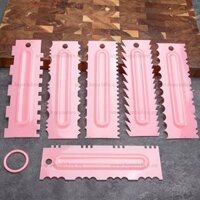 Bộ 6 dụng cụ chà láng và tạo vân bánh kem.
