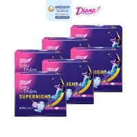 Bộ 6 gói băng vệ sinh ban đêm Diana siêu thấm Supernight 42cm 3 miếng/gói