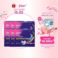 Bộ 6 gói băng vệ sinh Diana siêu thấm Supernight 42cm 3 miếng/gói