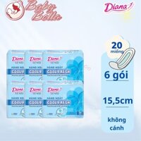 Bộ 6 Gói Băng vệ sinh Diana hàng ngày Sensi Cool Fresh gói 20 miếng
