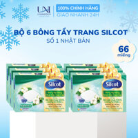 Bộ 6 hộp Bông trang điểm (bông tẩy trang) cao cấp Silcot Premium 66 miếng/hộp