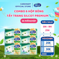 Bộ 6 hộp Bông trang điểm (bông tẩy trang) cao cấp Silcot Premium 66 miếng/hộp