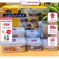 Bộ 6 hộp nhựa trong suốt đựng bảo quản thực phẩm thức ăn có nắp đậy LocknLock HPL818SHP dùng được lò vi sóng an toàn thự