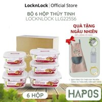 Bộ 6 hộp thủy tinh LocknLock dùng được trong lò vi sóng LLG225S6 - Chính Hãng - HAPOS MALL OFFICIAL