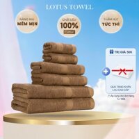 Bộ 6 khăn LotusTowel ( 2 Khăn Tắm, 2 Khăn Gội, 2 Khăn Mặt) , 100% COTTON, siêu mềm mịn, thấm hút