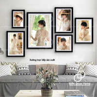 Bộ 6 Khung ảnh màu đen trơn đẹp giá tại Xưởng (được Sơn màu từ gỗ thông thật)