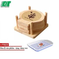 Bộ 6 lót ly hình vỏ sò Gỗ Đức Thành 28201- TẶNG KÈM KHAY UP LY